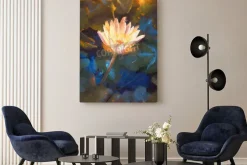Obraz: Painting of beatiful yellow lotus blossom,single waterlily flower