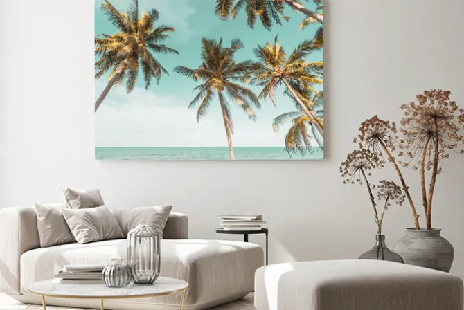 Obraz: Palmy na tle błękitnego nieba