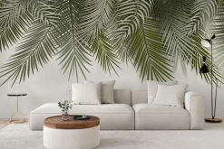 Obraz: Palmy tropikalne na nowoczesnym szarym tle