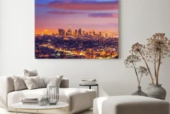 Obraz: Panoramę miasta los angeles w nocy słońca