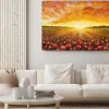 Obraz: Panorama painting of rural landscape. sunset dawn of sun over