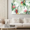 Obraz: Papugi i kwiaty tropikalne