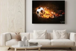 Obraz: Piłka nożna w ogniu