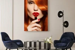 Obraz: Piękna dziewczyna. red lipstick