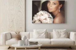 Obraz: Piękna panna młoda w dniu ślubu w sukni ślubnej. młodej kobiety