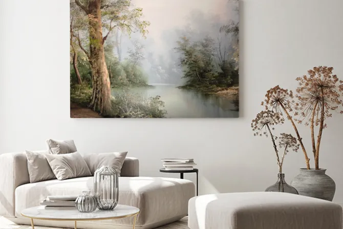 Obraz: Piękny domek z leśnymi widokami