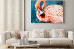 Obraz: Pink flamingo. tropical exotic bird rose flamingo portrait on