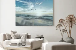 Obraz: Plaża i morze o wschodzie słońca krajobraz