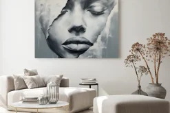 Obraz: Portret kobiety w abstrakcyjnej koncepcji