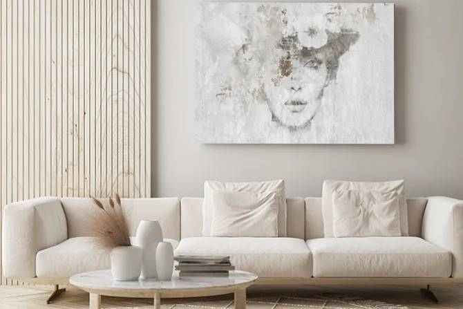 Obraz: Portret kobiety w kapeluszu z kwiatami