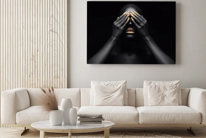 Obraz: Portret kobiety ze złotymi ustami