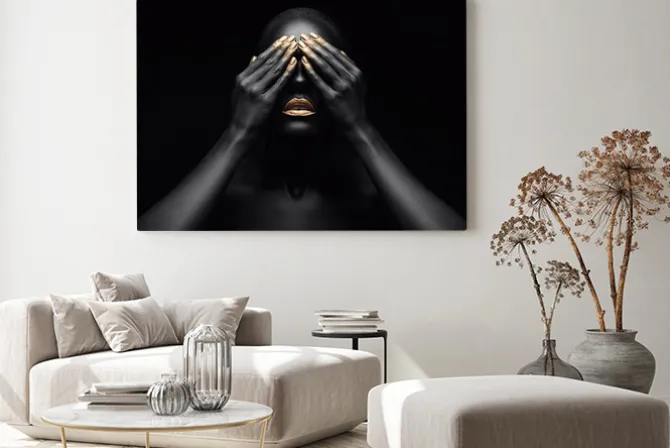 Obraz: Portret kobiety ze złotymi ustami