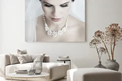 Obraz: Portret pięknej narzeczonej. suknia ślubna. dekoracja ślubna