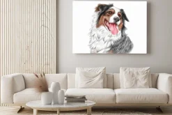 Obraz: Portret uśmiechniętego psa owczarka