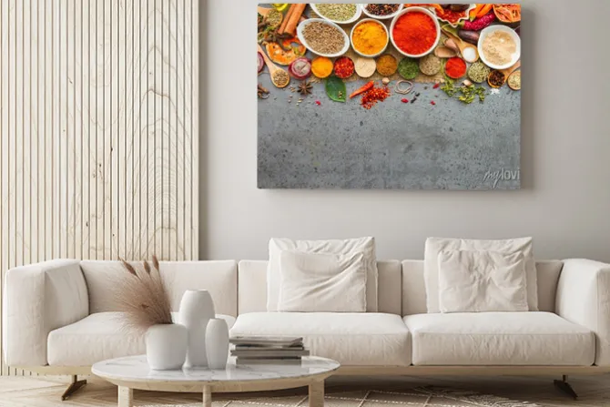 Obraz: Przyprawy suszone warzywa i zioła