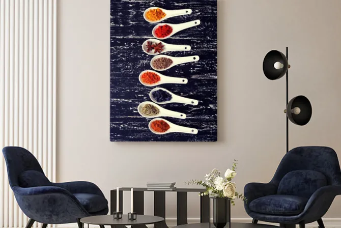 Obraz: Przyprawy w ceramicznych miseczkach