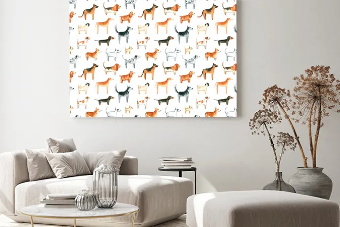 Obraz: Rasowe psy na białym tle