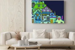 Obraz: Ręcznie rysowane tła z nocy starego miasta