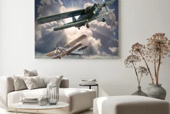Obraz: Retro obraz stylu z biplanów. motyw transport.