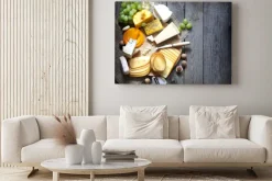 Obraz: Różne rodzaje sera z pustym tle koncepcji przestrzeni