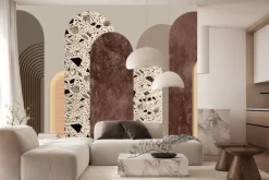 Obraz: Różnorodne tekstury na brązowych łukach