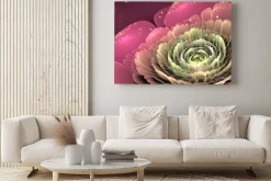 Obraz: Różowy kwiat i zielony fraktalna