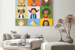 Obraz: Rysunkowe dzieci w strojach ludowych z różnych krajów