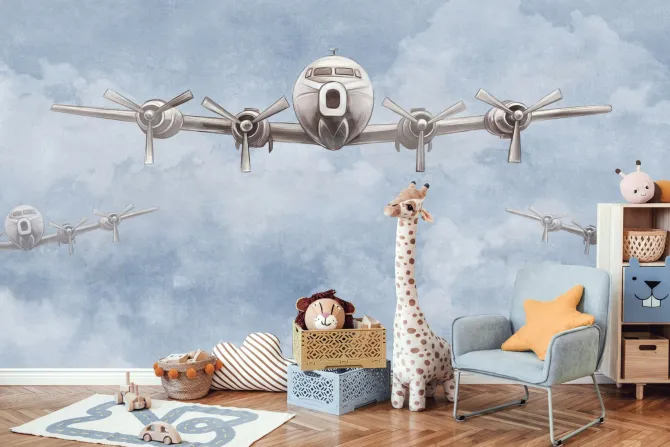 Obraz: Samoloty lecące wśród chmur