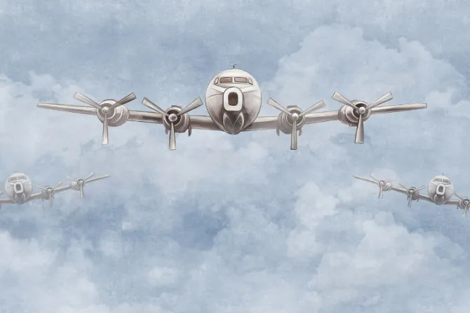 Obraz: Samoloty lecące wśród chmur