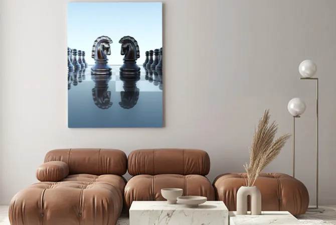 Obraz: Schachbrett konzept - springer duell