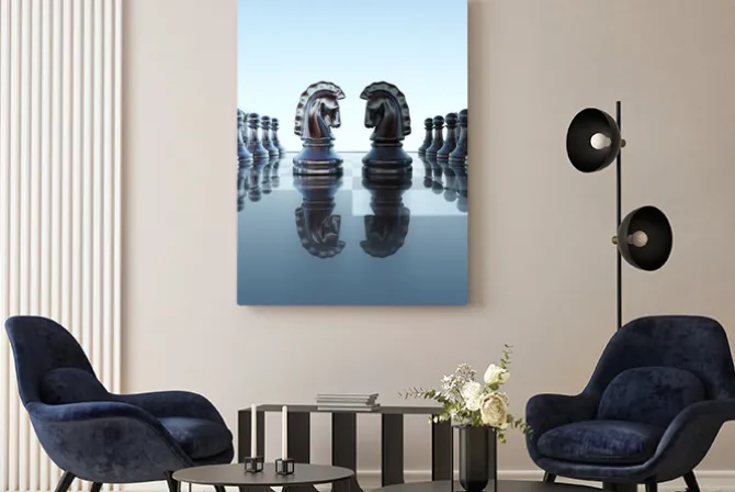 Obraz: Schachbrett konzept - springer duell