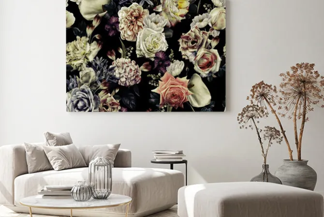 Obraz: Seamless floral pattern with flowers, watercolor. template design