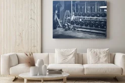 Obraz: Siłownia z hantlami i ciężarami