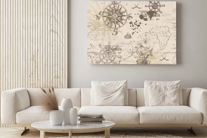 Obraz: Stara mapa w stylu retro