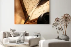 Obraz: Stare książki z piór i inkpot