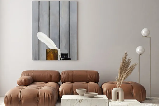 Obraz: Starożytne pisarza desk - książka, pióro, atrament na drewniane