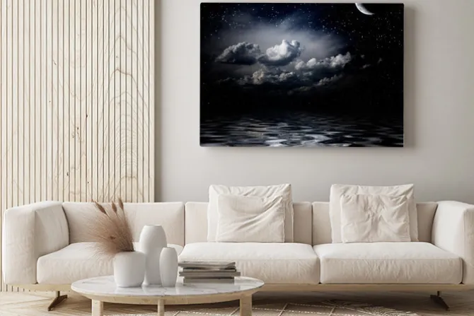 Obraz: Stars nocne niebo odbijające się w morzu