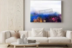 Obraz: Streszczenie kwiaty, akwarela kwiaty na łąkach. ręczne malowanie