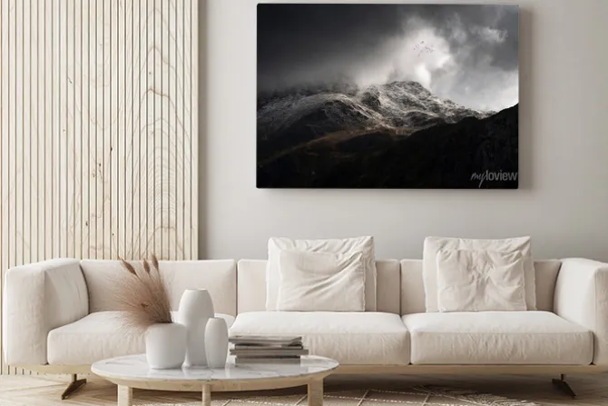 Obraz: Stunning moody dramatic winter landscape image of snowcapped