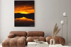 Obraz: Sunset and stars in the mountains