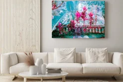 Obraz: Surrealistyczne kolory fantazyjny ogród z niesamowitymi roślinami