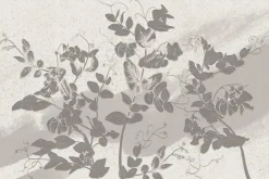 Obraz: Szare liście na piaskowej ścianie