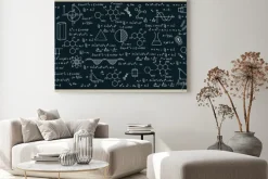 Obraz: Tablica z matematycznymi i chemicznymi wzorami