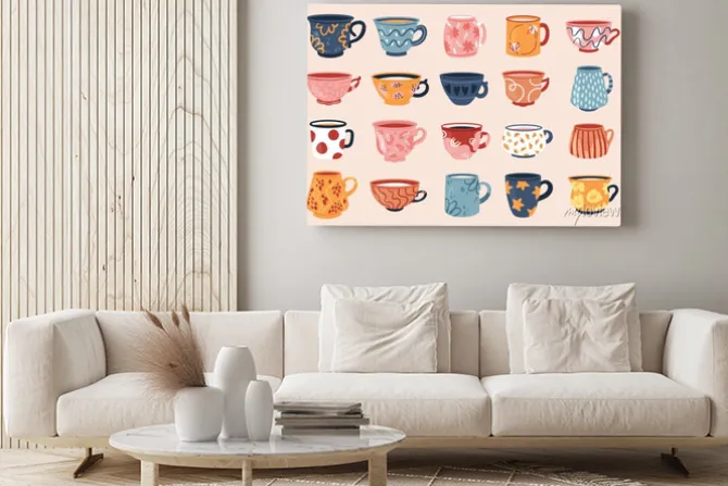 Obraz: Tea coffee vintage cup set vector illustration. cartoon vintage