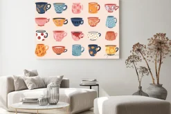 Obraz: Tea coffee vintage cup set vector illustration. cartoon vintage