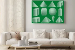 Obraz: Three-dimensional geometric figure, school geometry.graphical