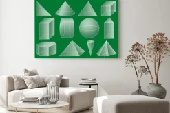 Obraz: Three-dimensional geometric figure, school geometry.graphical