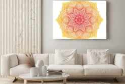 Obraz: Żółto-czerwony kwiat w stylu mandali