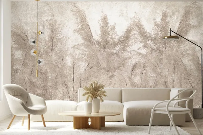 Obraz: Trawy pampasowe na beżowym tle