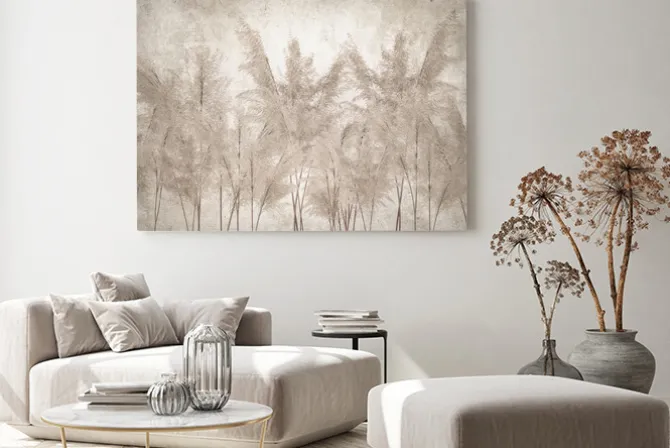 Obraz: Trawy pampasowe na beżowym tle